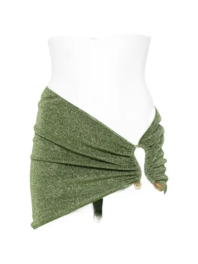 Oseree Lumière Appliqué-detail Mini Skirt In Green