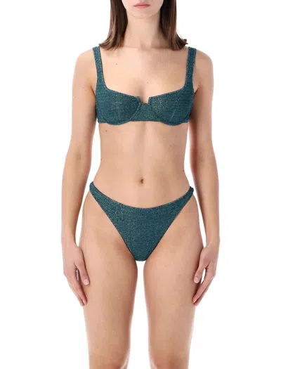 Oseree Lumière Balconette Bikini In Green