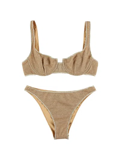 Oseree Lumière Balconette Bikini Set In Brown