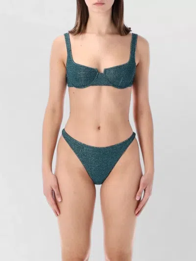 Oseree Metallic Bikini In Green