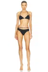 Oseree Lumiere Belt Two Piece Bikini Set In Black
