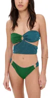 Oseree Lumiere Bicolor Bandeau Set Emerald Green/ocean Blue In Emerald Green/ocean Blue