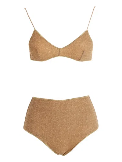 Oseree Lumiere Bikini Set In Gold
