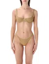 Oseree Lumiere Bikini Set In Gold
