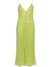 Oseree Lumire Button Up Dress Lime In Green