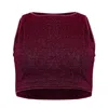 Oseree Lumiere Crop Top Dark Fuchsia