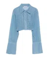 Oseree Lumiere Cropped Shirt In Black