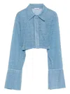 Oseree Lumiere Cropped Shirt In Blue