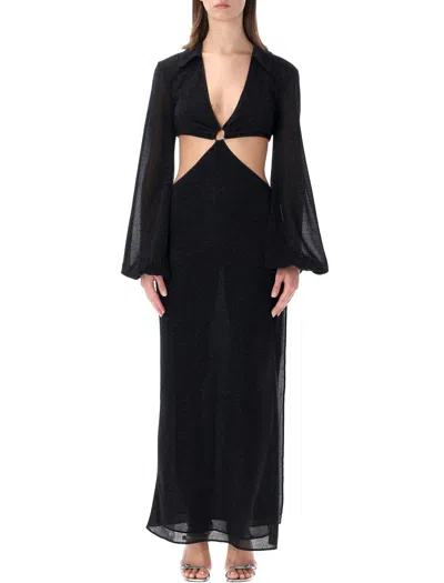 Oseree Lumière Cut Out Long Dress In Black