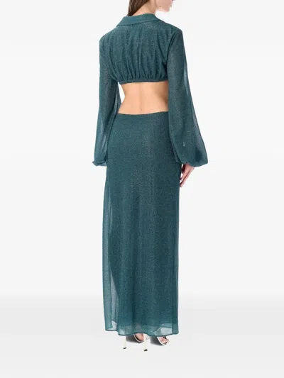 Oseree Lumière Cut-out Long Dress In Blue