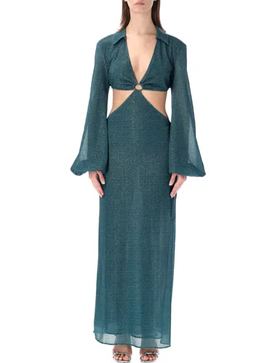 Oseree Lumière Cut-out Long Dress In Peacock