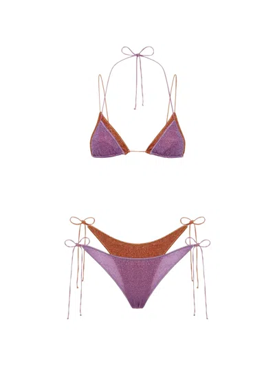 Oseree Double-layer Bikini Set In Purple