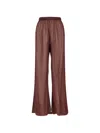 Oseree Lumière Trousers In Semi-transparent Brown Metallic Fabric In Brown
