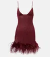 Oseree Oséree Lumière Feather-trimmed Minidress