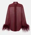 Oseree Oséree Lumière Feather-trimmed Shirt