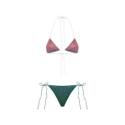 Oseree Lumiere Glitter-effect Bikini In Multi