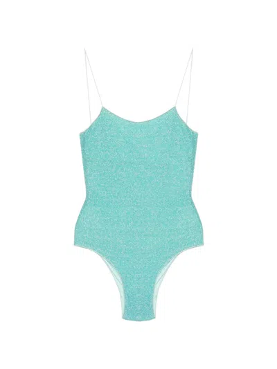 Oseree Lumierè Glitter-effect Swimsuit In Blue