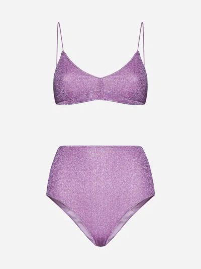 Oseree Lumiere Triangle-bra Bikini In Purple