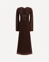 Oseree Lumiere O Long Caftan In Brown