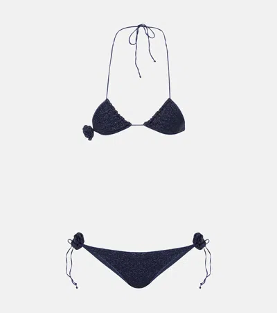 Oseree Oséree Lumière Lamé Bikini In Blue