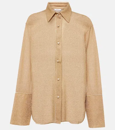 Oseree Oséree Lumière Lamé Shirt In Gold