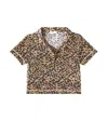 Oseree Oséree Kids Lumière Leopard-print Lamé Polo Shirt In Multicolor