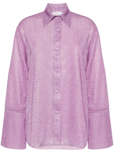 Oseree `lumiere` Long Shirt In Pink