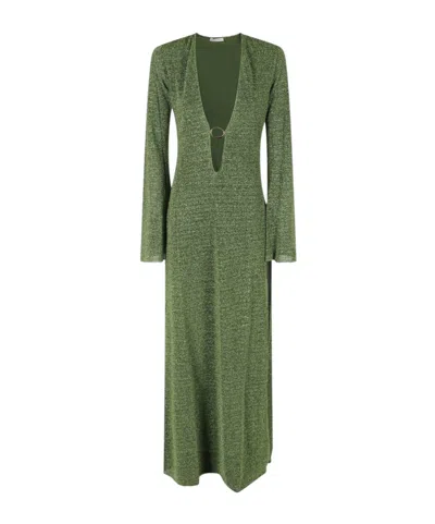 Oseree Oséree Lumiere Long-sleeved Kaftan In Green