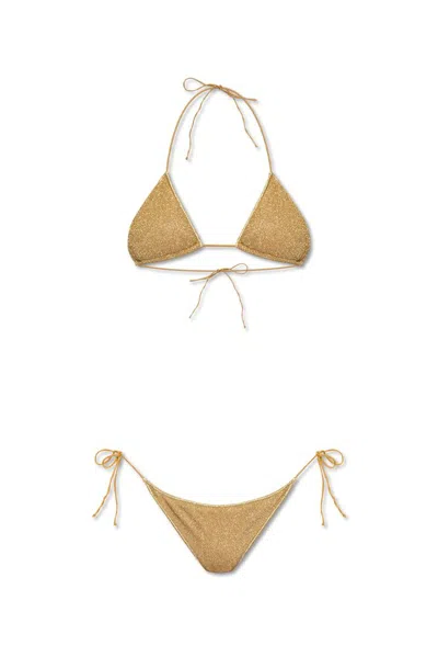 Oseree Oséree Lumière Lurex Bikini Set In Gold