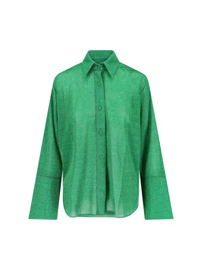 Oseree Oséree Lumiere Lurex Button In Green