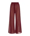 Oseree Lumière Lurex-effect Trousers In Brown