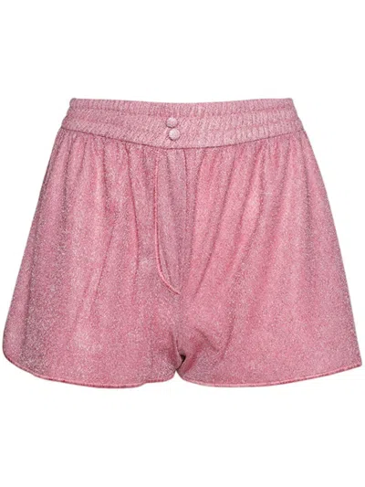 Oseree Lumiere Lurex Shorts In Pink