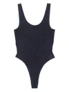 Oseree Glitter Finish Sporty Swimsuit With High-cut Legs In Blue
