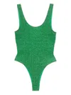 Oseree Oséree Lumiere Lurex Sporty Maillot Clothing In Emerald Green