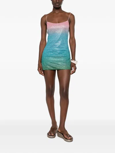 Oseree Lumière Lurex-knit Mini Dress In Multi