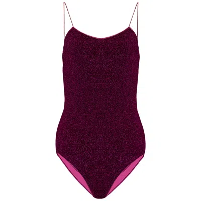 Oseree Lumiere Maillot Dark Fuchsia In Burgundy