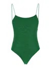 Oseree 'lumière Maillot' Green Swimsuit With Open Back In Green
