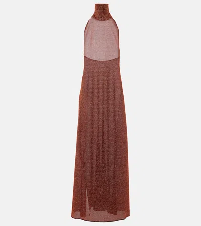 Oseree Lumière Maxi Dress In Brown