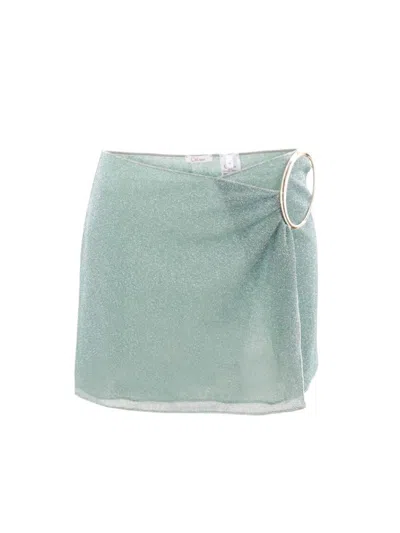 Oseree Oséree Lumière Maxi Or Lurex Mini Skirt In Green