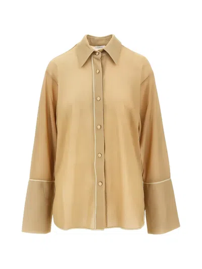 Oseree Lumière Metallic-effect Shirt In Burgundy