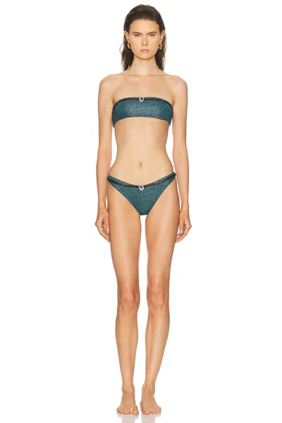 Oseree Lumiere Micro Belt Bikini Set In Blue