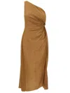 OSEREE 'LUMIÈRE' MIDI GOLD DRESS WITH KNOT DETAIL IN LUREX WOMAN