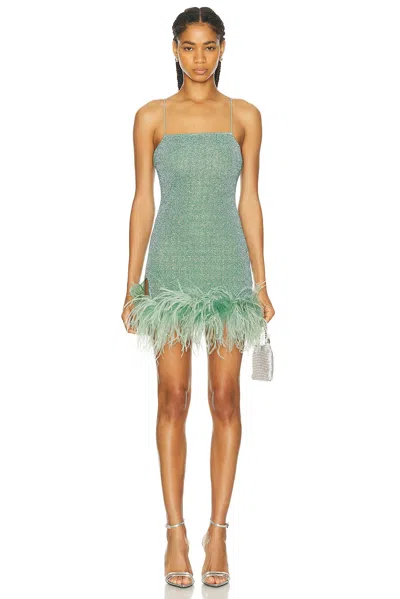 Oseree Oséree Lumiere Plumage Mini Dress In Green