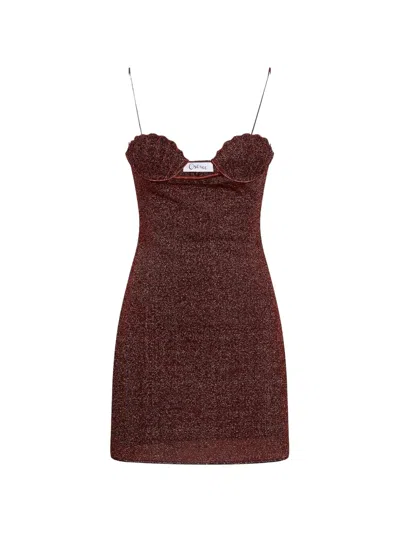 Oseree Lumière Mini Dress In Brown