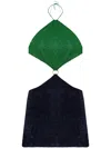Oseree 'lumiere O Gem' Multicolor Bi-colour Mini Dress With Halterneck And Diamond Design In Green