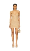 Oseree Oséree Lumière Shade Short Dress In Metallic Gold