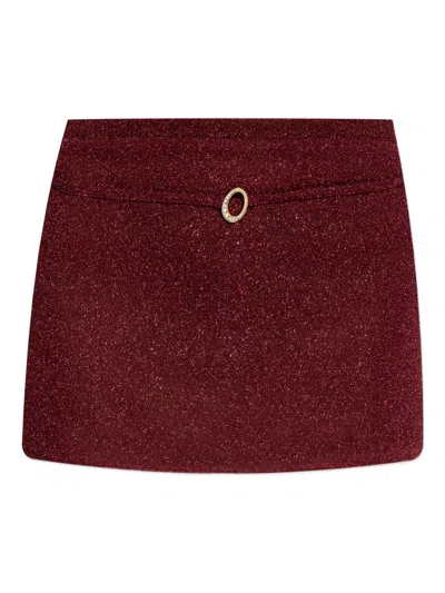 Oseree Lumière Mini Skirt In Burgundy