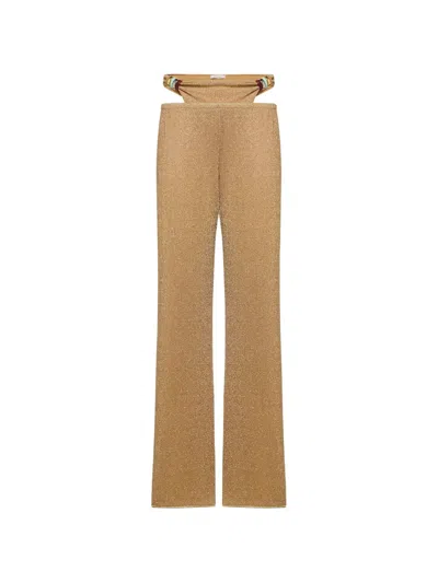 Oseree Lumière Multi-ring Cut-out Trousers In Brown