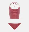 Oseree Oséree Lumière O-gem Metallic Bikini In Pink