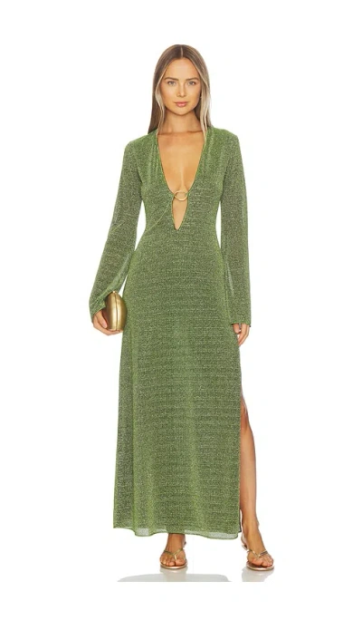 Oseree Lumiere O Long Kaftan In Green